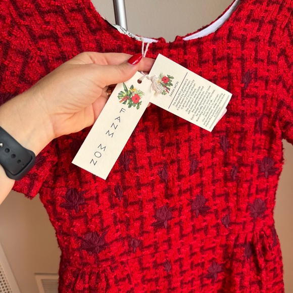 NWT Fanm Mon Dresses Fanm Mon Samantha Tweed Embroidered A-Line Dress Sz S - Picture 7 of 9